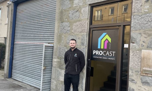 Procast quantity surveyor Ryan Thomson outside the new Abedeen office. Image: Tigerbond