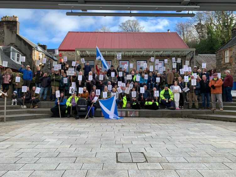 Lochaber National Park protesters in Fort William.