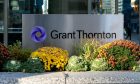 Grant Thornton sign outside the head office building in Toronto, Canada.