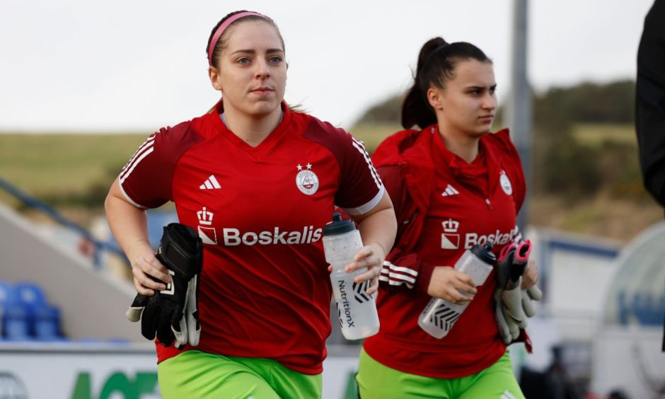 Aberdeen Women goalkeeper Jeni Currie, left, and Annalisa McCann, right.