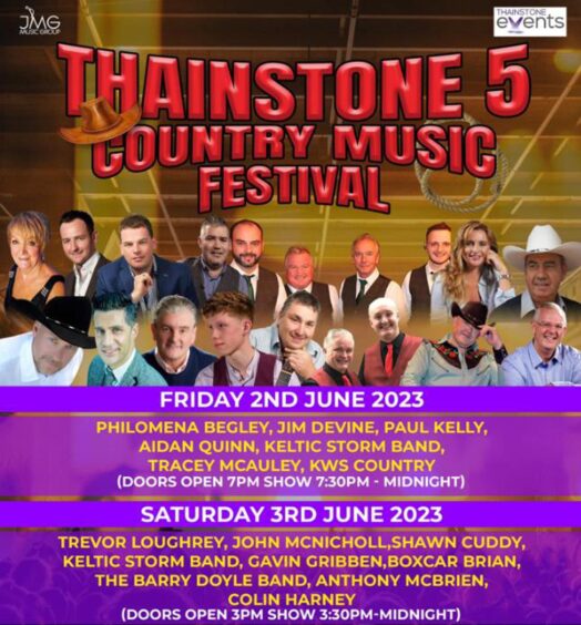 Poster for Thainstone 5 Country Music Festival.