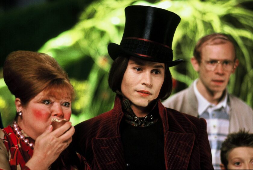 Johnny Depp as Willy Wonka in Warner Bros' Charlie and the Chocolate Factory. 