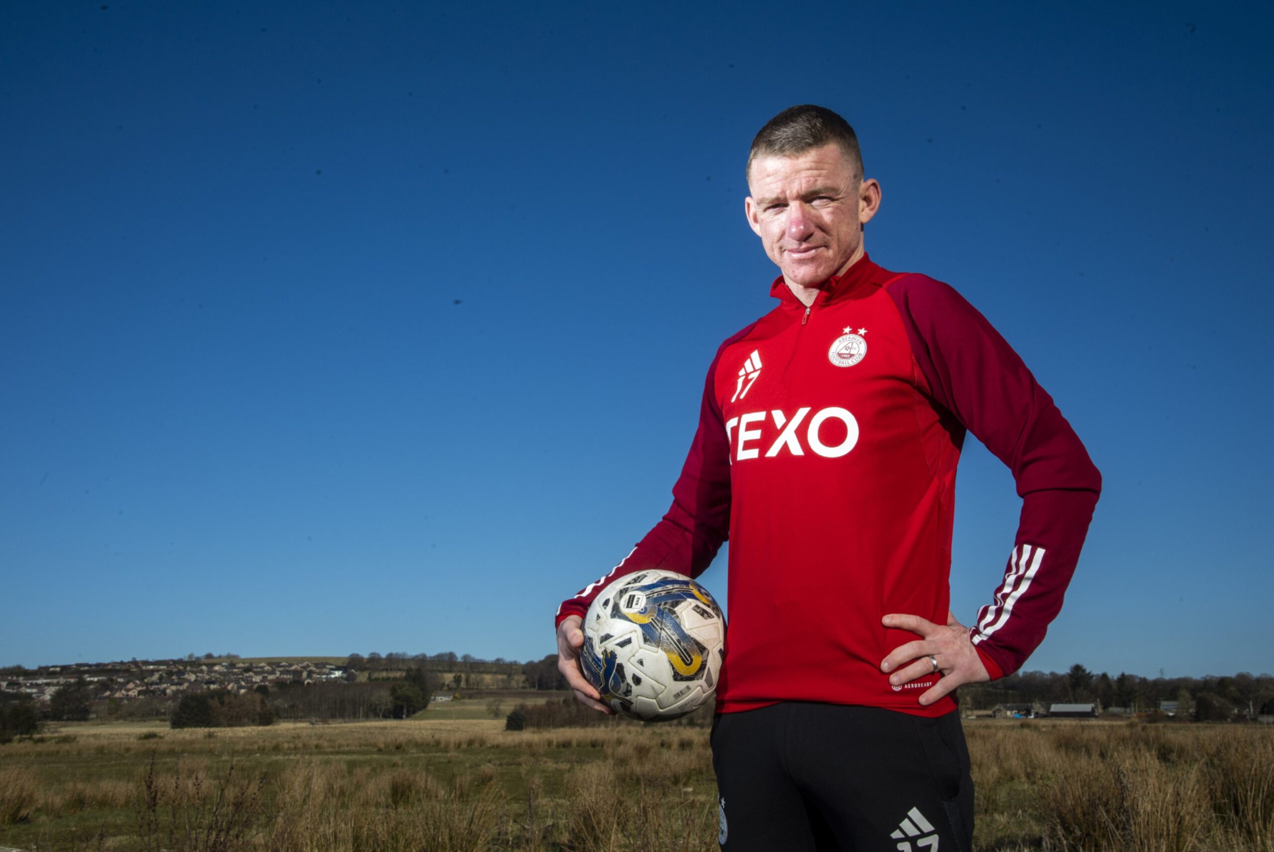 Aberdeen's Jonny Hayes at the club's Cormack Park training complex ahead of the trip to St Mirren. Image: SNS 