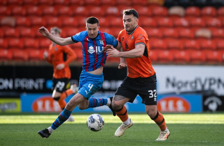 Dundee loanee Cammy Kerr in action for Caley Thistle against Dundee United at Tannadice