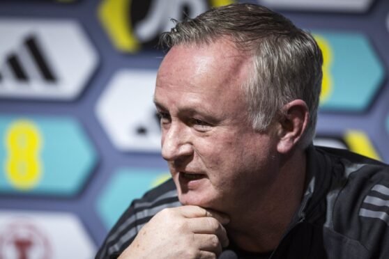 Northern Ireland Head Coach Michael O'Neil during a Northern Ireland press conference at Hampden. Image: SNS