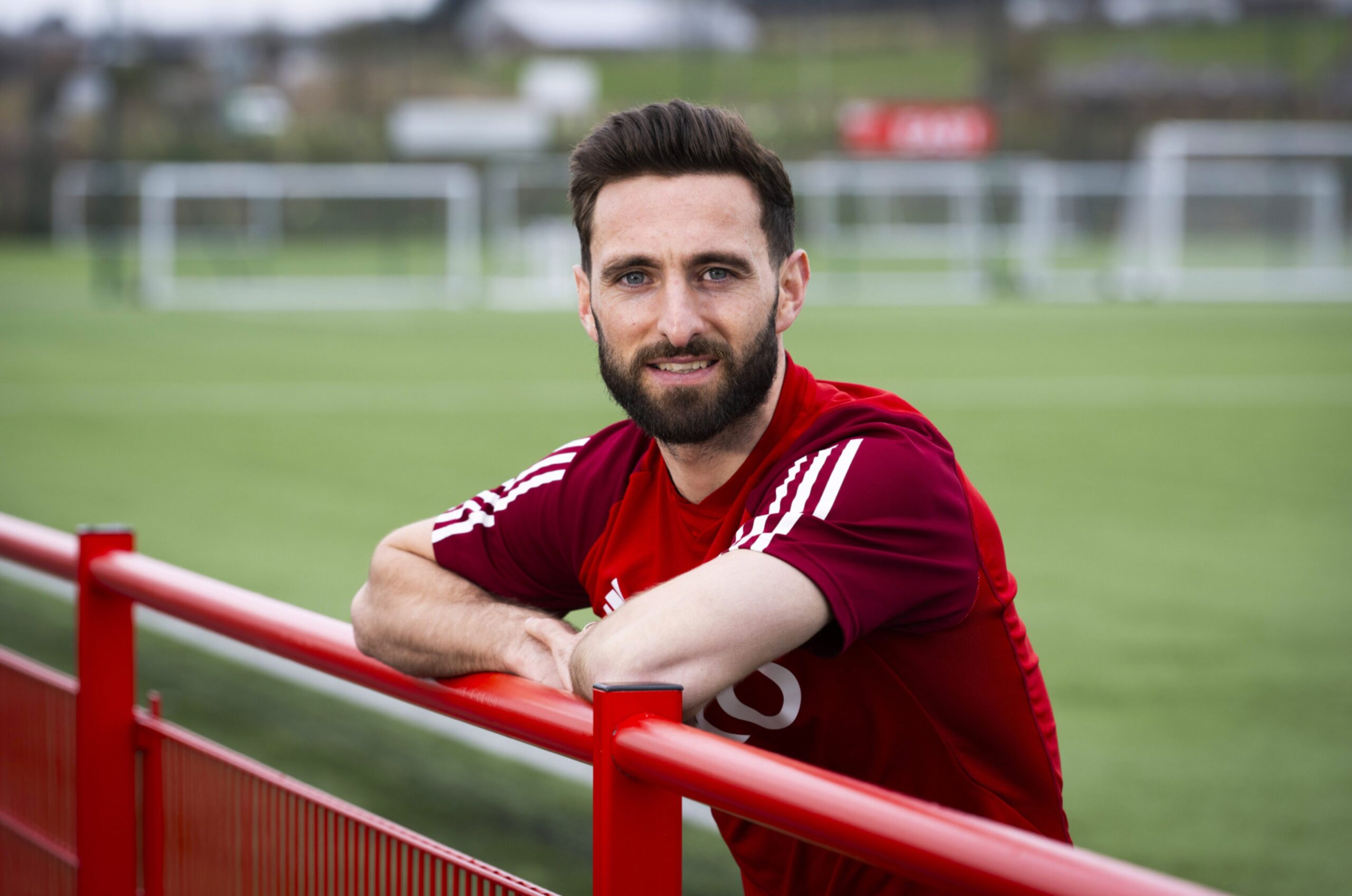 Aberdeen captain Graeme Shinnie at Cormack Park ahead of the game against Ross County. Image: SNS 