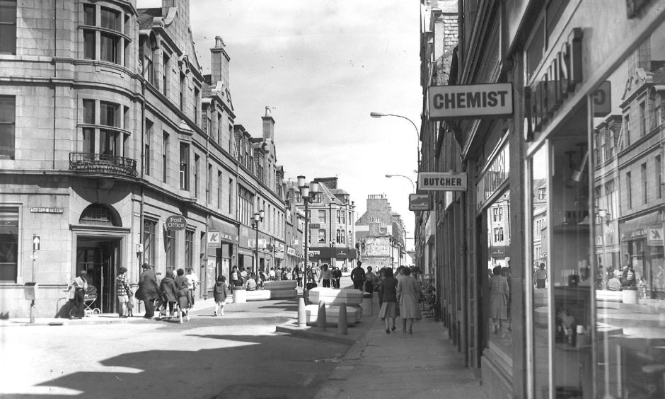 Peterhead town centre in the 1970s.