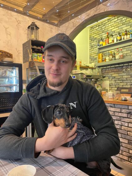 Mark Davison and his dog who may make a special appearance at Ooshka's tasting events.