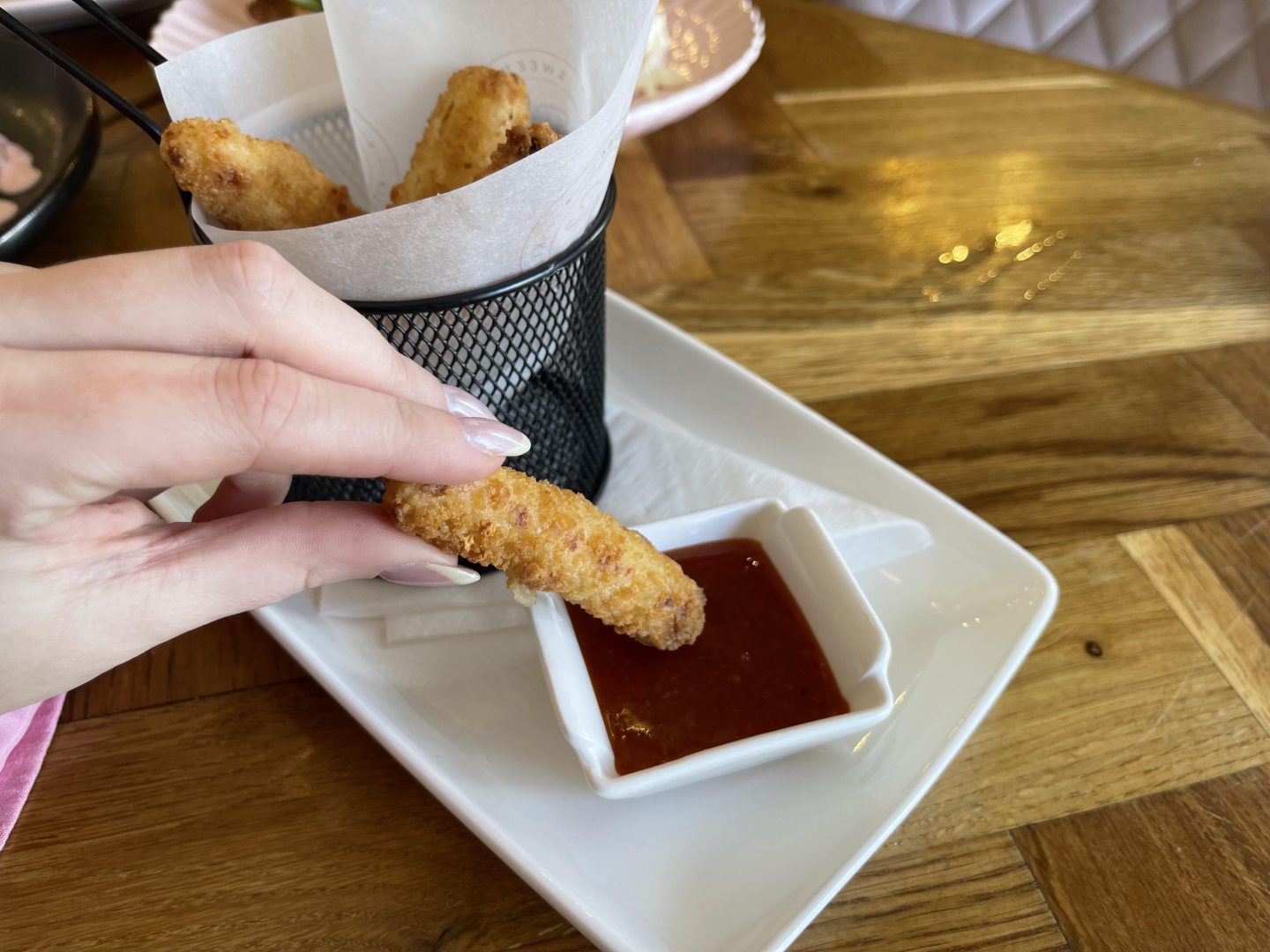 Halloumi fries with chilli sauce at the Palmerston Road café.