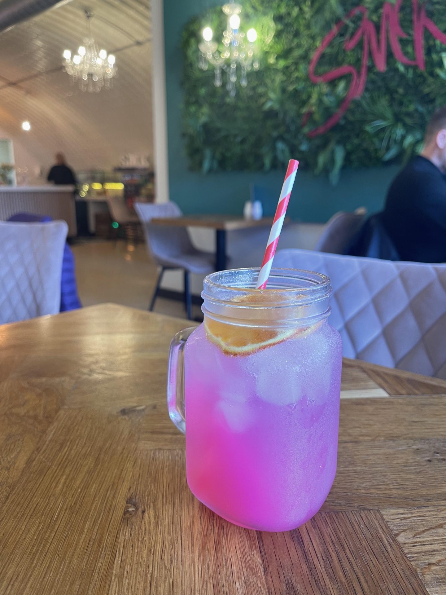 A dragon fruit and mango cooler at the Aberdeen venue.