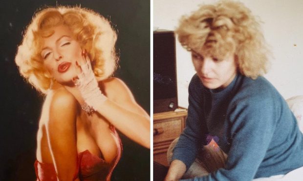 Vicki Rebecca posing as Marilyn Monroe while she battled addiction.