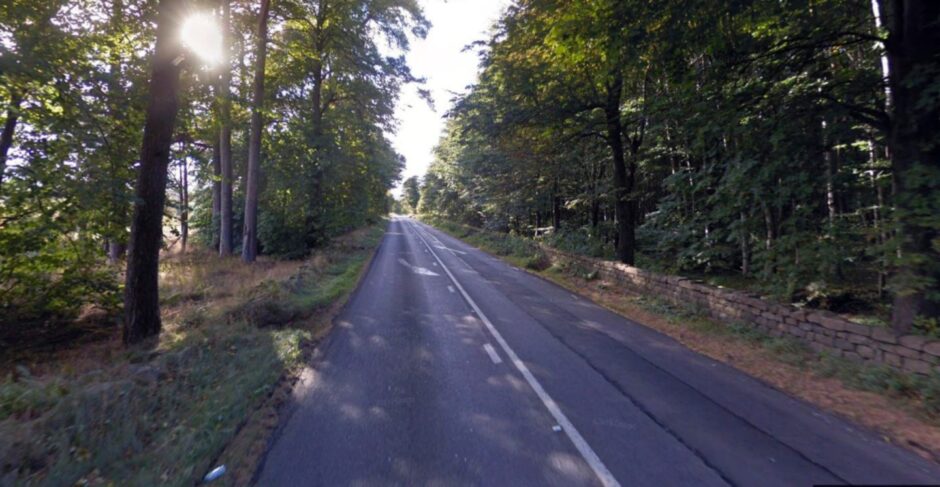 A93 surrounded by trees on each side.