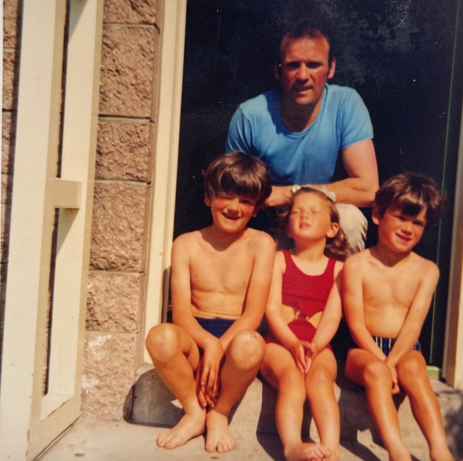 Footballer Andy Walker with his children, Douglas, Gillian and Andrew.