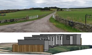 An artist impression of the proposed accommodation cabins at Bogenraith Equestrian. Image: Mhorvan Park/DC Thomson