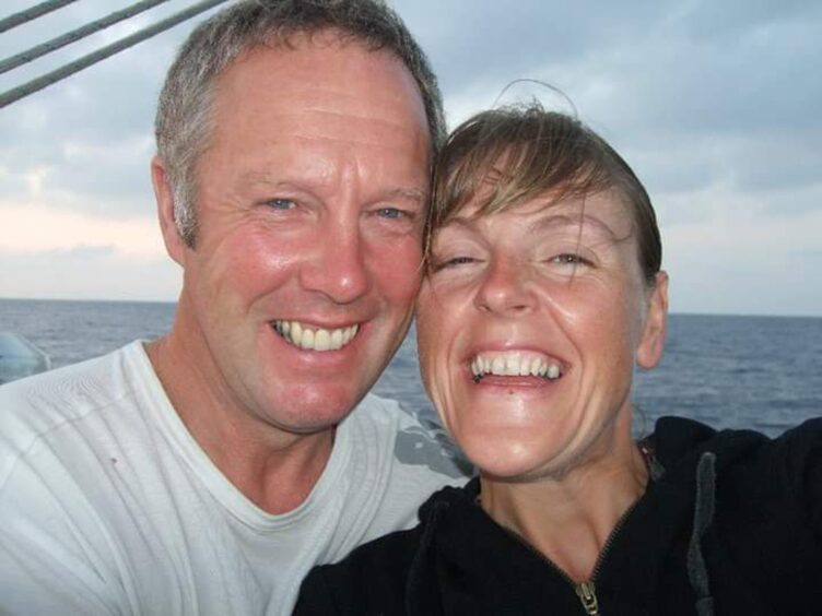 Marie and Brian during their sailing days in the Med.