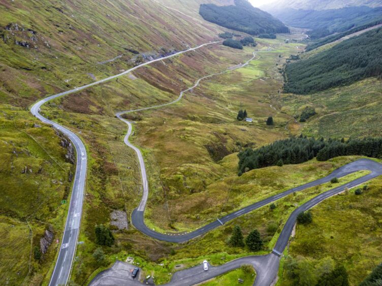 The Old Military Road on the A83 Rest and Be Thankful.