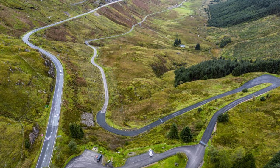 The Old Military Road on the A83 Rest and Be Thankful.