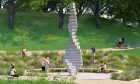 A sketch of the Covid memorial cairn planned for Bon Accord Terrace Gardens in Aberdeen. Image: George King Architects/Aberdeen City Council
