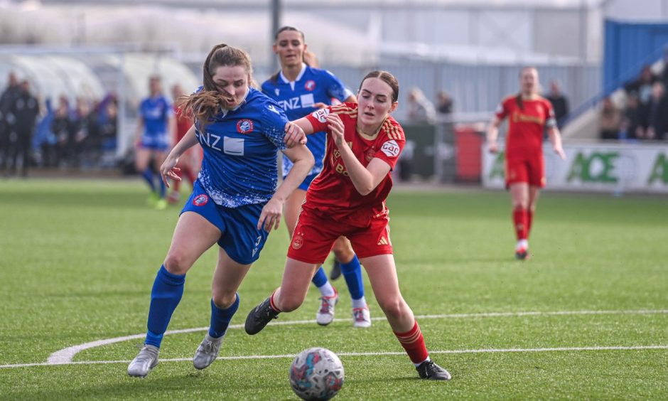 Keeley Banfield in action for Aberdeen Women in a SWPL match against Spartans.