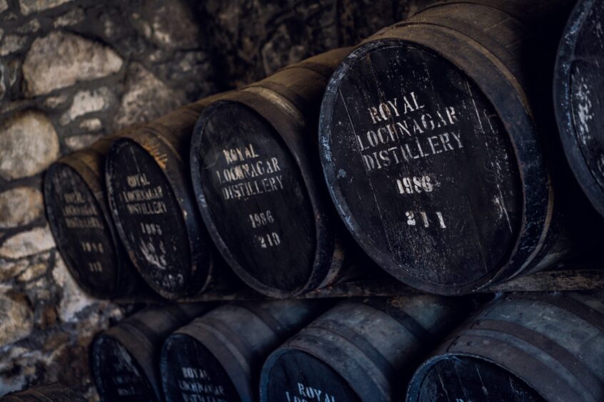 Royal Lochnagar whisky casks.
