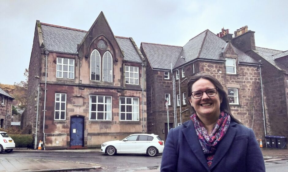 Chairwoman of Kincardine and Mearns Youth Clubs Dawn Black outside the former Sea Cadets hall in Stonehaven