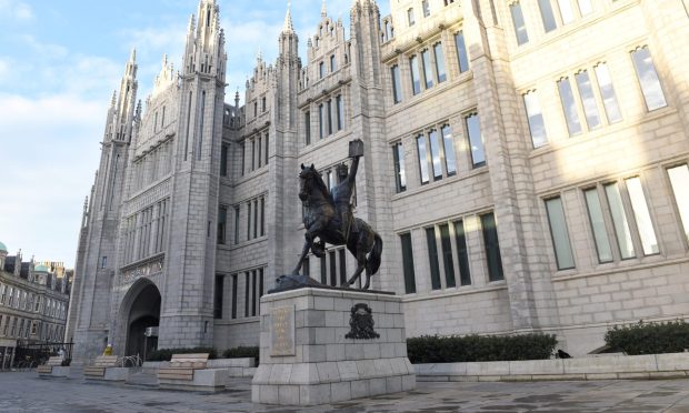The Robert The Bruce Statue can be found on Aberdeen's Broad Street outside Marischal College.
Picture by Darrell Benns
