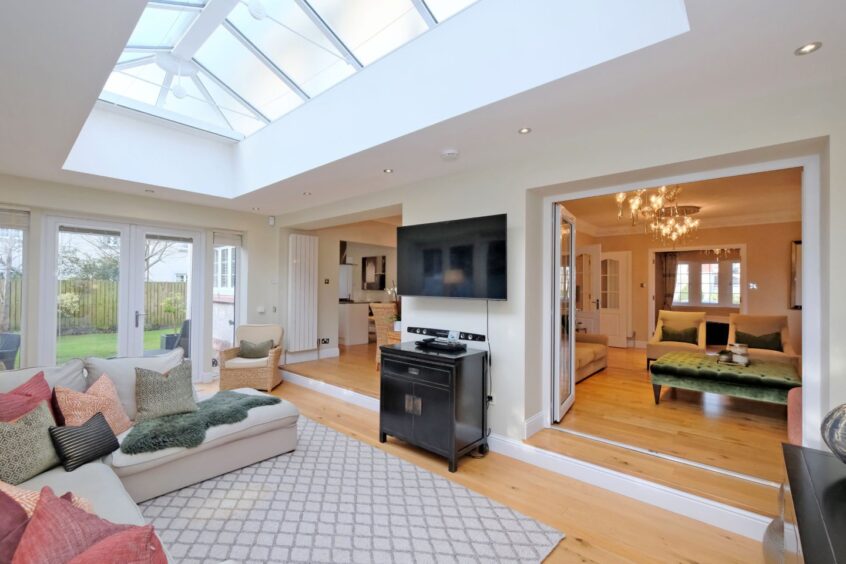 The orangery in the Bridge of Don house leading on from the open-plan living spaces.