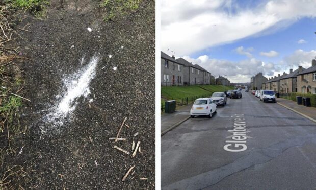 White powder was found in streets such as Glenbervie Road. Image: Google Maps.