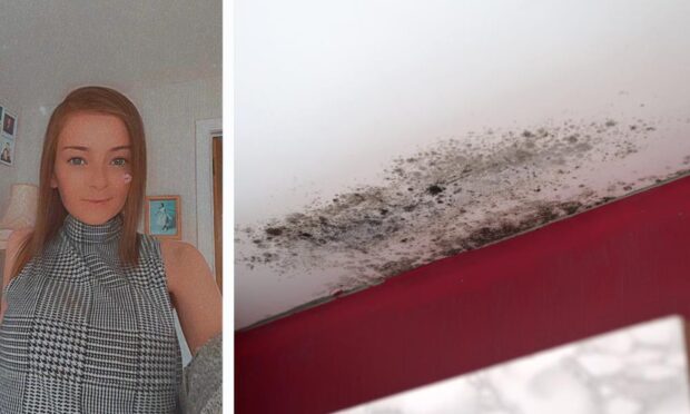 Megan Williamson says she is scared because of her previous health issues about the mould situation in her flat. Image: Sandy McCook/DC Thomson.