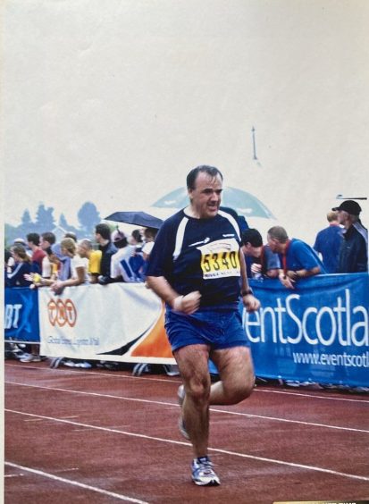 A photo of Jim running the Loch Ness 10K in 2006