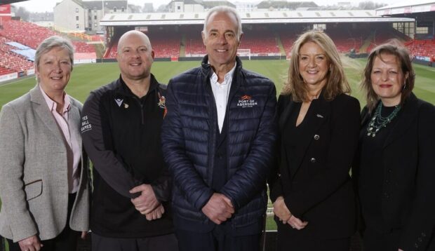 Port of Aberdeen’s CEO, Bob Sanguinetti, with charity senior executives and representatives. Image: Port of Aberdeen.