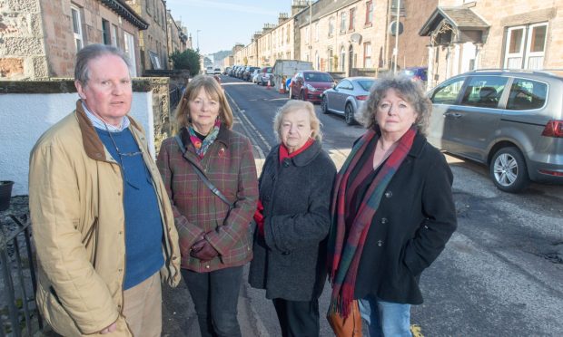 Members of Crown and City Centre Community Council are concerned at the impact plans for Academy Street could have on their area.  Donald MacKenzie,  Val Falconer, Pat Hayden and Fiona Macbeath. Image Jason Hedges/DC Thomson