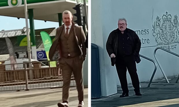 Fraudsters James McEachern and Graham Smith outside Inverness Sheriff Court. Image: DC Thomson