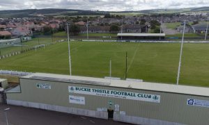 Highland League side Buckie Thistle's home ground Victoria Park.