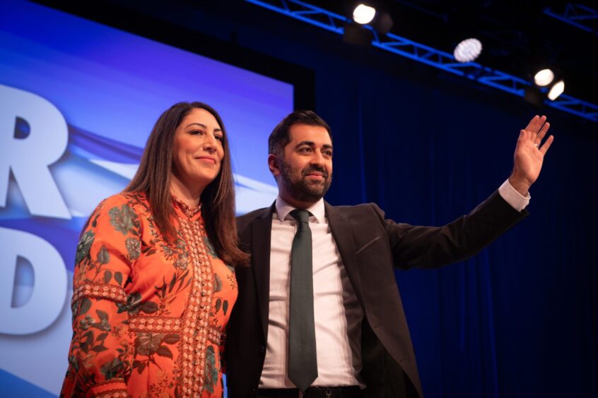 First Minister Humza Yousaf and his wife, Nadia El-Nakla. Image: Kenzie Gillies/DC Thomson