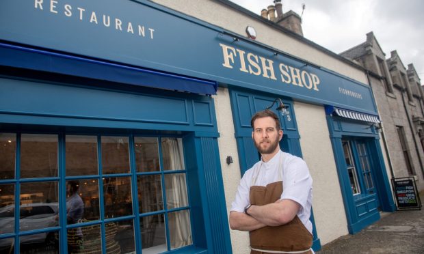 Manager and chef Marcus Sherry pictured outside the Fish Shop restaurant in Ballater.