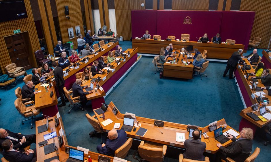 Aberdeen budget 2024 meeting in Town House.