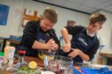 Enthusiastic young cooks at Peterhead Academy.