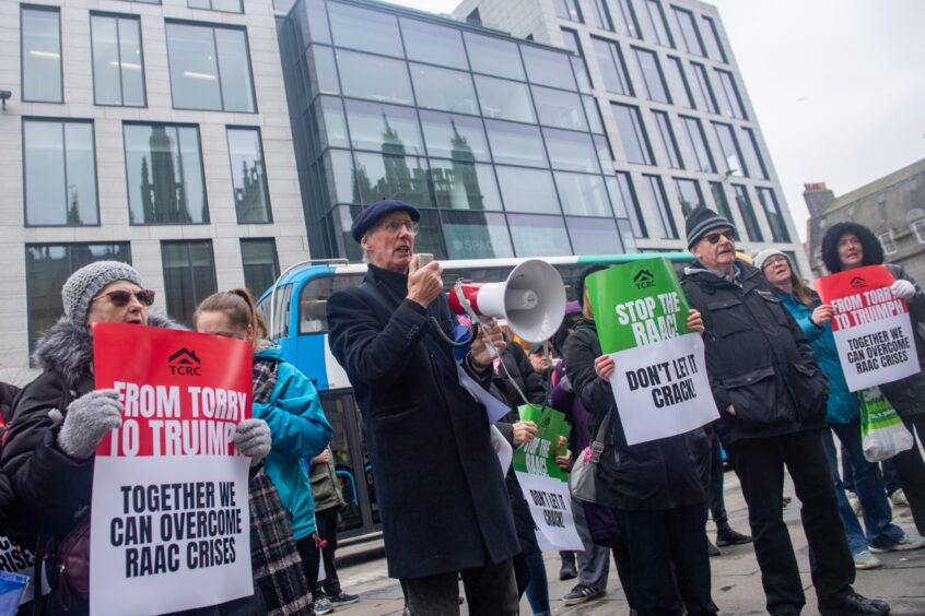 The Torry Raac protest outside Marischal College was loud and colourful. Image: Kath Flannery/DC Thomson