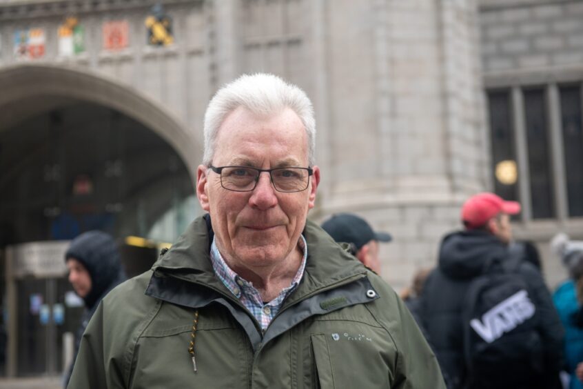 Marshall Harper was among the dozens of Torry Raac protestors at Marischal College. Image: Kath Flannery/DC Thomson