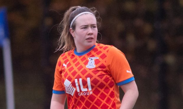 Caley Thistle Women player Kayleigh Mackenzie, pictured, before she sustained a serious knee injury.