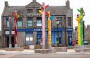 New sculpture poles unveiled in the Woodside area of Aberdeen.