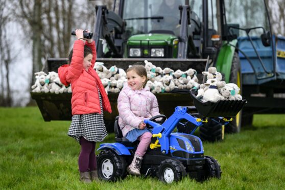Annabelle Bargeton, 4, and Eva Wallace, 4, help to launch Hide & Sheep to mark the society's anniversary.