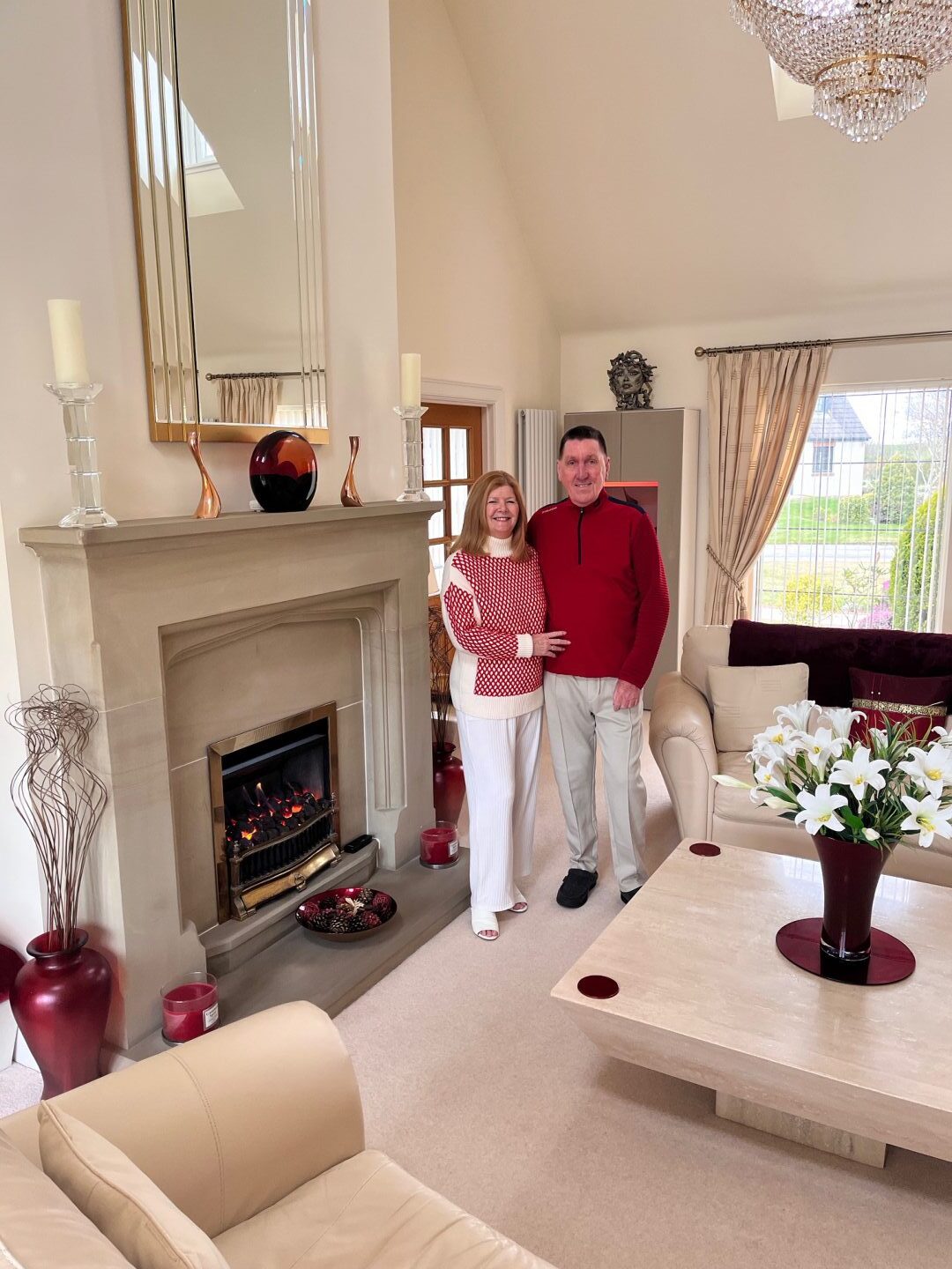 Lorraine and Mark Porter inside their Maryculter home