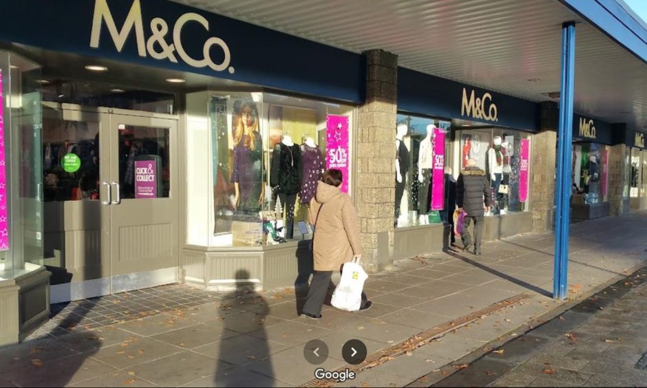 Exterior of old M&Co building in Fort William from Google Maps.
