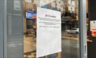 Greggs in Aberdeen with a notice in the window