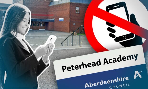 Peterhead Academy will "delay" pupils taking phones into school