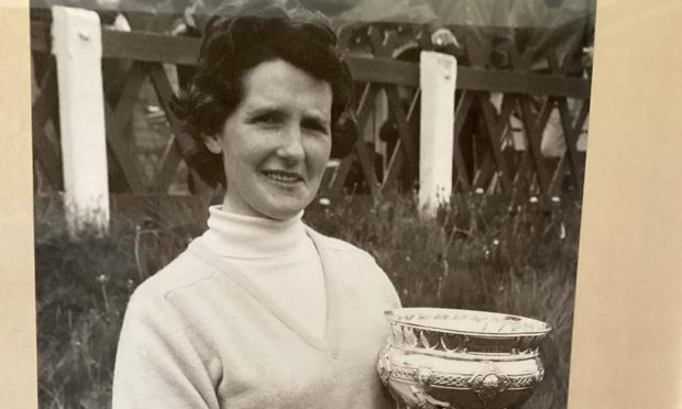 Janette Wright after winning one of her Scottish ladies' titles. Image: Alan Brown.
