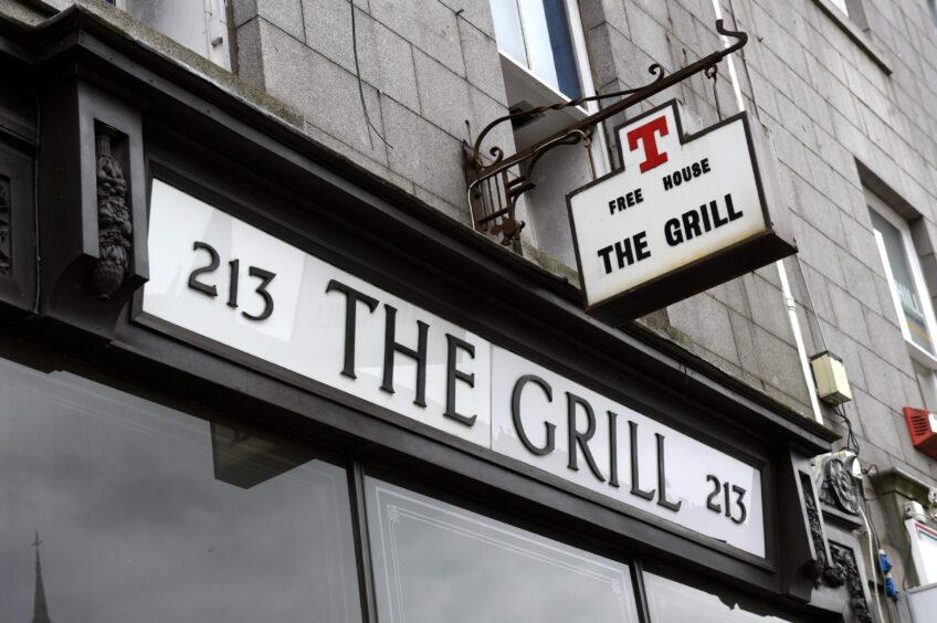 The sign for The Grill on Aberdeen's Union Street. 