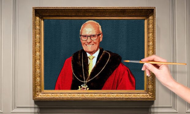 Lord Provost portrait of David Cameron.
